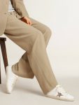 Golden Goose Super-Star White Women’s Super-Star With Silver Glitter Star And Lilac Glitter Heel Tab Women - 3