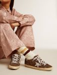 Golden Goose Super-Star Women Women's Super-Star Ltd In Brown Glitter And Suede With Leather Star And Heel Tab - 3