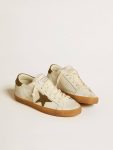 Golden Goose Super-Star Women's Super-Star Ltd With Military Green Nubuck Star And Heel Tab White Women - 2