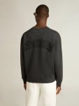 Golden Goose Sweatshirt In Washed Black With Reverse Logo On The Back - Jersey Capsule Washed Black Sweatshirts Women - 4