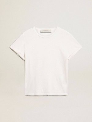 Golden Goose T-Shirts & Tops Distressed Regular-Fit Women’s T-Shirt In White White Women - 1