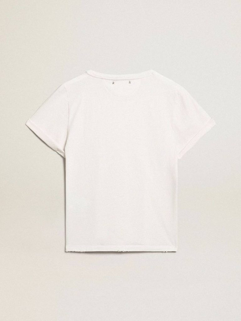 Golden Goose T-Shirts & Tops Distressed Regular-Fit Women’s T-Shirt In White White Women - 5