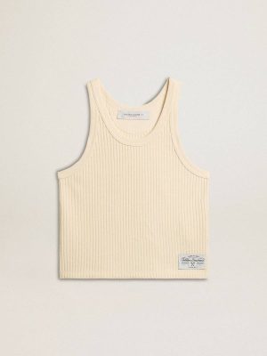 Golden Goose T-Shirts & Tops Parchment Parchment-Colored Sleeveless Top Women - 1
