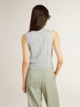 Golden Goose T-Shirts & Tops Women's Sleeveless Tank Top In Baby Blue Knit Baby Blue Women - 5