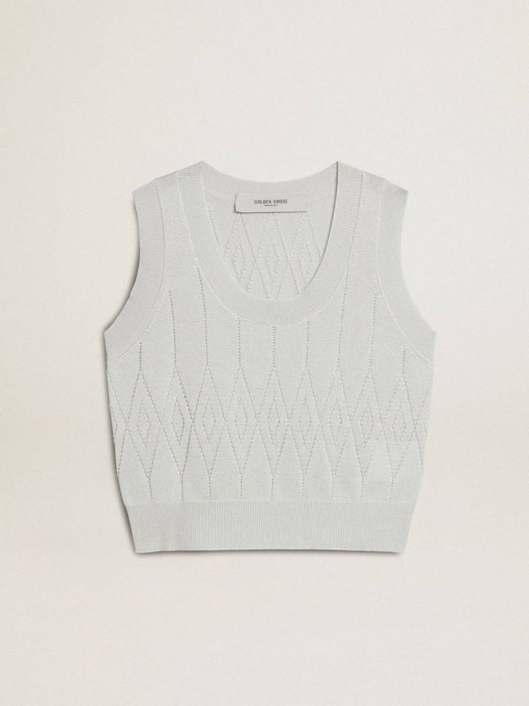 Golden Goose T-Shirts & Tops Women's Sleeveless Tank Top In Baby Blue Knit Baby Blue Women - 1