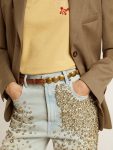 Golden Goose Trinidad Thin Belt In Dark Brown Leather With Silver Studs Dark Brown Women Belts - 3