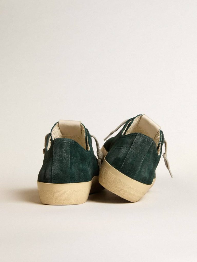 Golden Goose V-Star In Forest-Green Suede With White Leather Star V-Star Men - 4