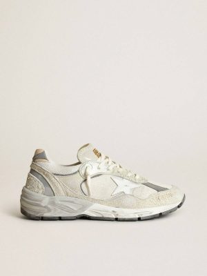 Golden Goose White Dad-Star Men's Dad-Star In White And Gray Suede And White Leather Star Men - 1