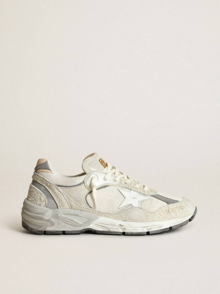 Golden Goose White Dad-Star Men's Dad-Star In White And Gray Suede And White Leather Star Men - 1