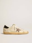 Golden Goose White Super-Star Women Super-Star Ltd With Laminated Leather Star And Black Glitter Heel Tab - 1