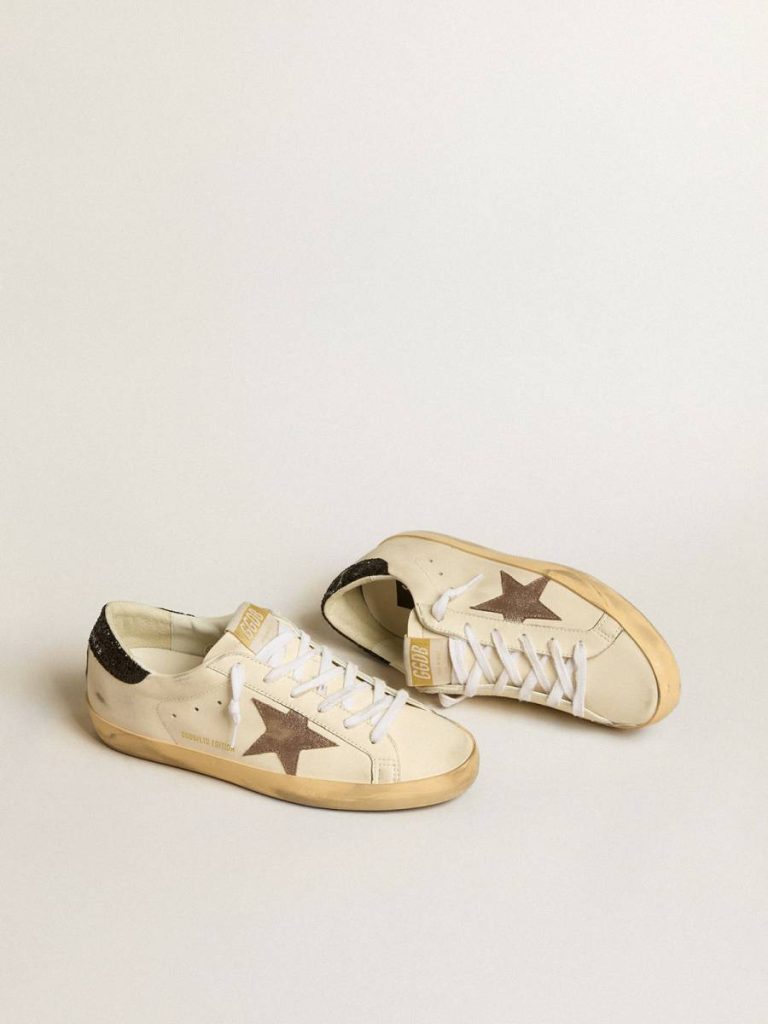 Golden Goose White Super-Star Women Super-Star Ltd With Laminated Leather Star And Black Glitter Heel Tab - 2
