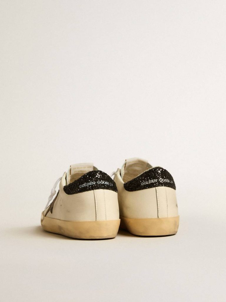 Golden Goose White Super-Star Women Super-Star Ltd With Laminated Leather Star And Black Glitter Heel Tab - 4