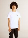 Golden Goose White T-Shirt With Contrasting Black Logo And Star Kids Topwear Selection (4-12 Years) Optical White - 3