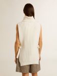 Golden Goose White Unisex White High-Neck Sleeveless Sweater In Ribbed Wool Knitwear Women - 4
