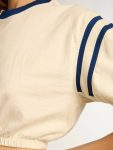 Golden Goose Women Aged White T-Shirts & Tops Aged White Cotton Cropped T-Shirt With Lettering On The Back - 5