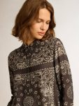 Golden Goose Women Anthracite Gray Pajama Shirt In Anthracite Gray With Paisley Print Shirts - 2