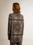 Golden Goose Women Anthracite Gray Pajama Shirt In Anthracite Gray With Paisley Print Shirts - 4