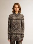 Golden Goose Women Anthracite Gray Pajama Shirt In Anthracite Gray With Paisley Print Shirts - 5