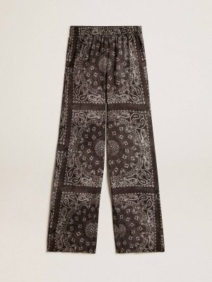 Golden Goose Women Jeans & Pants Anthracite Gray Anthracite-Gray Joggers With Paisley Print - 1