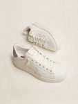 Golden Goose Women Purestar Silver And White Purestar In White Leather With Silver Swarovski Crystal Heel Tab - 2