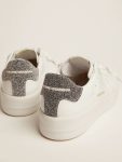 Golden Goose Women Purestar Silver And White Purestar In White Leather With Silver Swarovski Crystal Heel Tab - 4