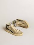 Golden Goose Women Slide In Platinum Glitter With Leopard-Print Pony Skin Star And Black Flash Slide - 2