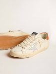 Golden Goose Women Super-Star Ltd With Silver Leather Star And Croc-Print Leather Heel Tab Super-Star White - 3
