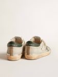 Golden Goose Women Super-Star Super-Star In Gray Canvas With A Green Leather Star And Heel Tab - 4