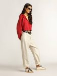 Golden Goose Women Super-Star Super-Star With Burgundy Glitter Star And Silver Heel Tab White - 3