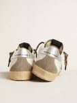 Golden Goose Women Super-Star Super-Star With Burgundy Glitter Star And Silver Heel Tab White - 5