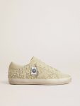 Golden Goose Women Super-Star Women’s Super-Star In Beige Suede With Pearls And Swarovski Crystals - 1