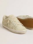 Golden Goose Women Super-Star Women’s Super-Star In Beige Suede With Pearls And Swarovski Crystals - 3