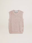Golden Goose Women T-Shirts & Tops Pink Mesh Knit Top With Sequins And Contrasting Details - 1