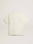Golden Goose Women T-Shirts & Tops T-Shirt In Aged White With Reverse Logo On The Back - Jersey Capsule Aged White - 2