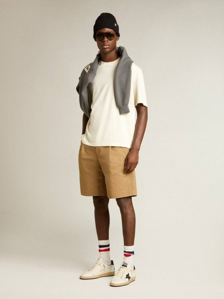 Golden Goose Women T-Shirts & Tops T-Shirt In Aged White With Reverse Logo On The Back - Jersey Capsule Aged White - 4