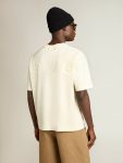 Golden Goose Women T-Shirts & Tops T-Shirt In Aged White With Reverse Logo On The Back - Jersey Capsule Aged White - 5
