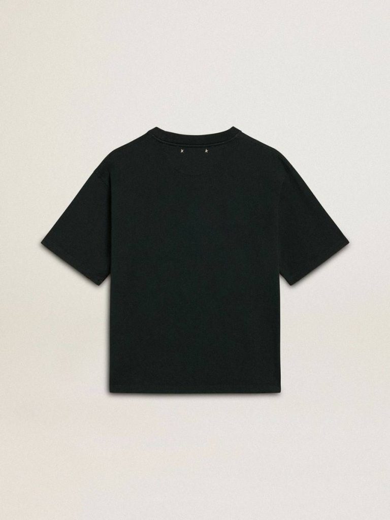 Golden Goose Women T-Shirts & Tops Women's Black T-Shirt With Crystals Black - 2