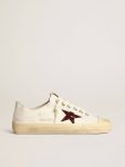Golden Goose Women V-Star Women's V-Star In White Nappa With Red Glitter Star - 1