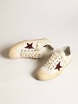 Golden Goose Women V-Star Women's V-Star In White Nappa With Red Glitter Star - 2