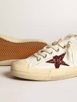 Golden Goose Women V-Star Women's V-Star In White Nappa With Red Glitter Star - 3
