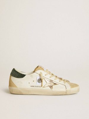 Golden Goose Women White Super-Star Women’s Super-Star Ltd With Leather Star And Swarovski Crystal Heel Tab - 1