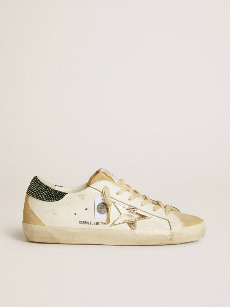 Golden Goose Women White Super-Star Women’s Super-Star Ltd With Leather Star And Swarovski Crystal Heel Tab - 1