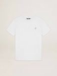 Golden Goose Women White Women's White T-Shirt With Silver Glitter Star On The Front T-Shirts & Tops - 1