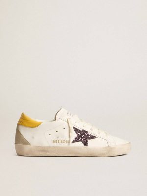 Golden Goose Women Women’s Bio-Based Super-Star With Red Glitter Star And Leather Heel Tab Super-Star - 1
