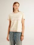 Golden Goose Women Women's Cream T-Shirt With Faded Red Accents T-Shirts & Tops Cream - 2