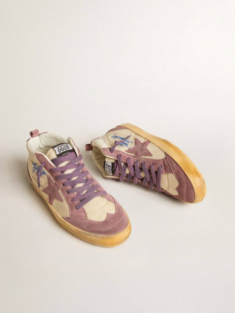 Golden Goose Women Women’s Mid Star Lab In Nylon And Nappa With Mauve Suede Star Mid Star - 2