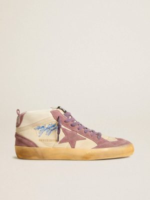 Golden Goose Women Women’s Mid Star Lab In Nylon And Nappa With Mauve Suede Star Mid Star - 1