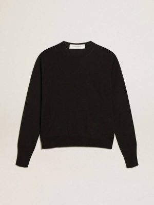 Golden Goose Women Women's Round-Neck Sweater In Black Wool Knitwear Black - 1
