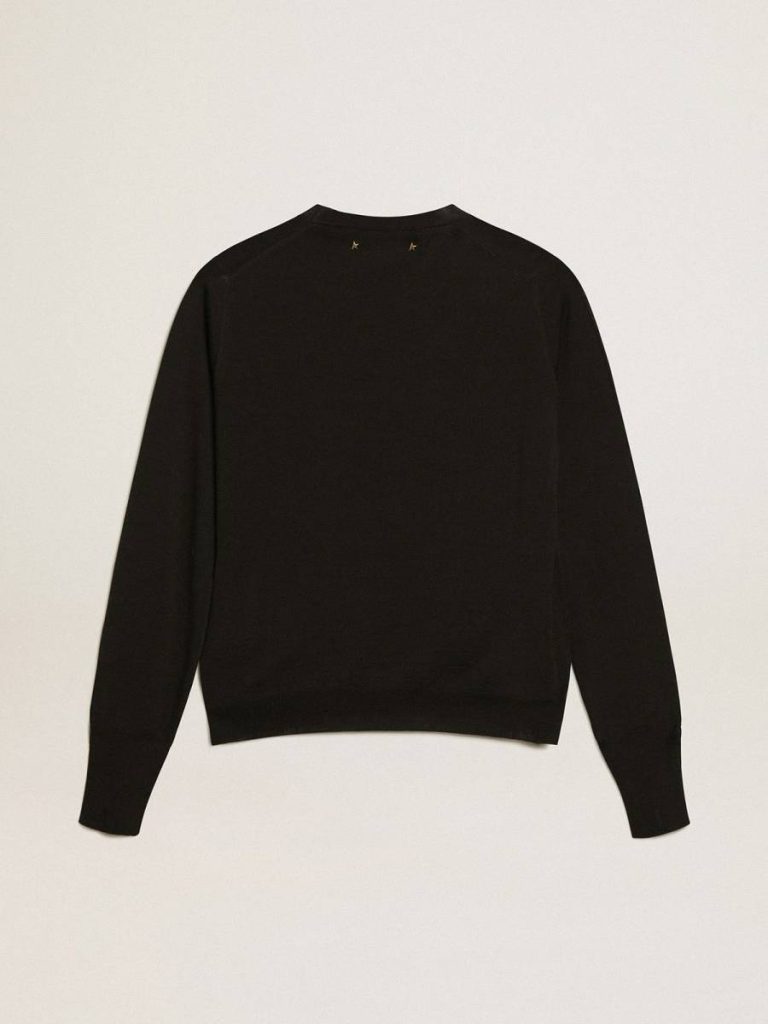 Golden Goose Women Women's Round-Neck Sweater In Black Wool Knitwear Black - 5