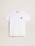 Golden Goose Women Women’s White T-Shirt With Burgundy Star On The Front T-Shirts & Tops White - 1